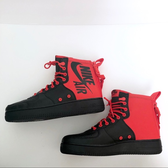 nike sf air force 1 mid habanero red